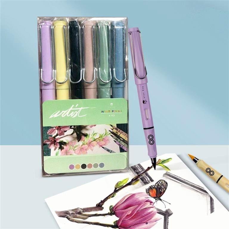 Estuche 6 lapices infinitos color pastel AB-0210 Roymart
