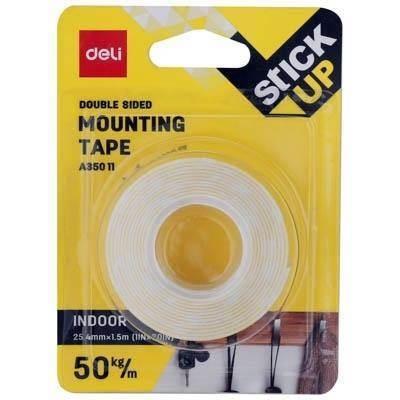 Rollo cinta adhesiva 1,5mx25,4mm Deli doble cara espuma EA35011