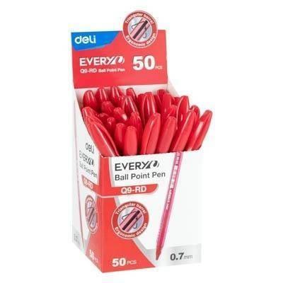 Boligrafo Deli rojo 0,7 con capucha EQ9-RD