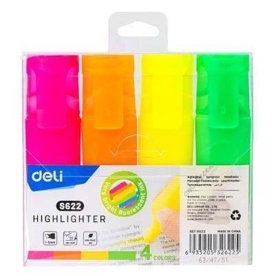 Rotulador fluorescente Deli estuche 4 unidades surtido ES622