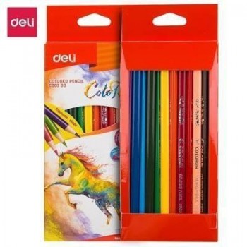 Lapiz triangular Deli Color Run caja 12 colores surtidos EC00300