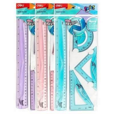 Juego escolar Deli regla 30 EH23 flexible colores surtidos