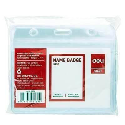 Portacarnet Deli identificador + cordon p/10 horizontal E5758 91x56