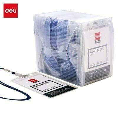 Portacarnet Deli identificador + cordon p/50 vertical E5757 95x68