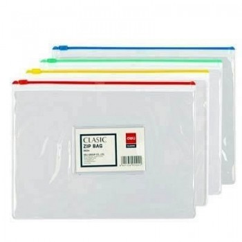 Carpeta cremallera Deli A5 colores surtidos 180 micras PVC E5524