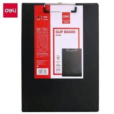 Carpeta de Pinza A4 Plastico Deli E38153B Negro sin tapa