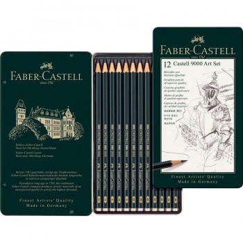 Lápiz grafito Faber-Castell 9000 caja 12 (8B-2H) 119065