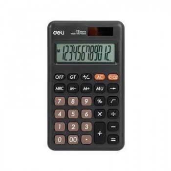 Calculadora de bolsillo Deli EM120 12 dígitos negro