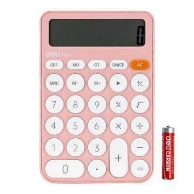 Calculadora de bolsillo Deli EM124 12 dígitos rosa
