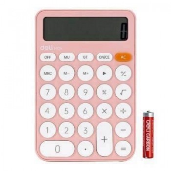 Calculadora de bolsillo Deli EM124 12 dígitos rosa