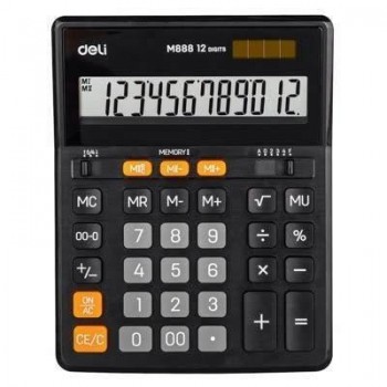 Calculadora Deli EM888 12 digitos Negro