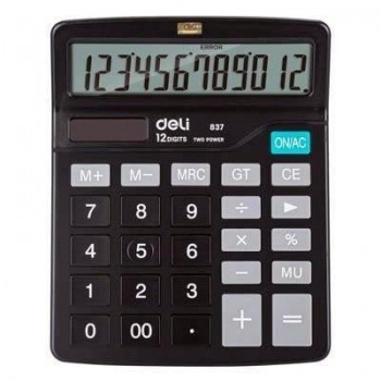 Calculadora Deli EM837 12 digitos Negro