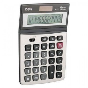 Calculadora Deli E1222 12 digitos Plata