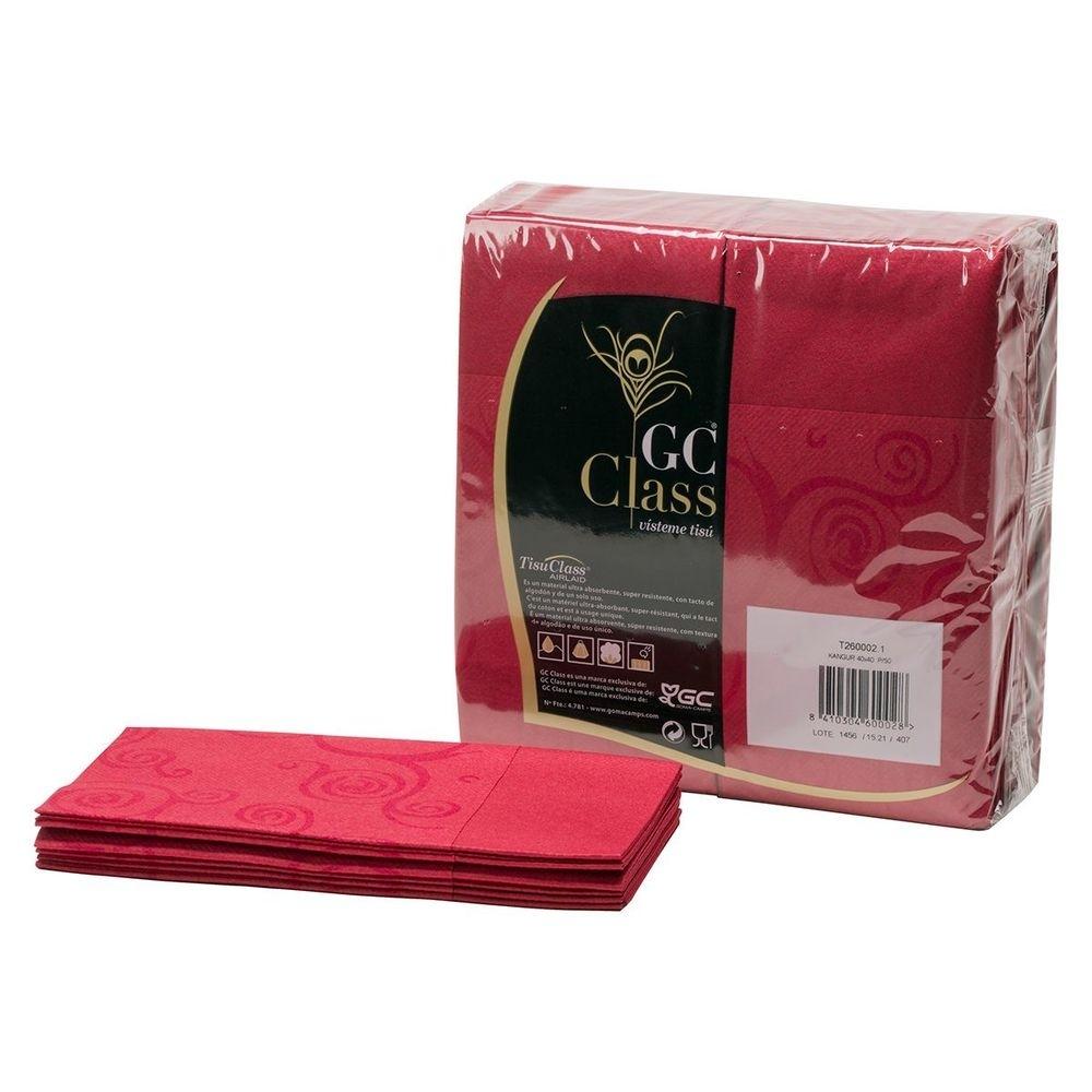 Servilletas canguro burdeos una Capa 40x40cm P/50 Caja de 12 paquetes 26989