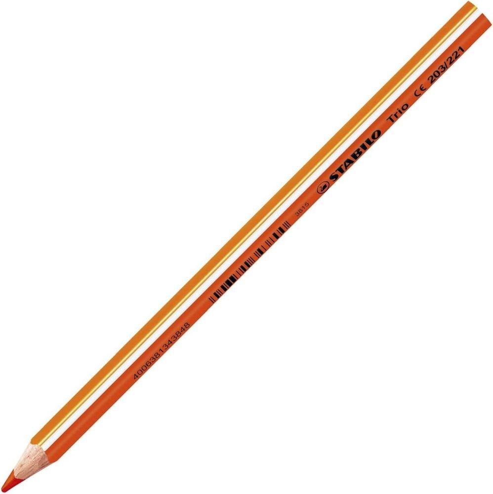Lapiz triocolor Stabilo grueso caja 12 unidades 203/221 amarillo anaranjado