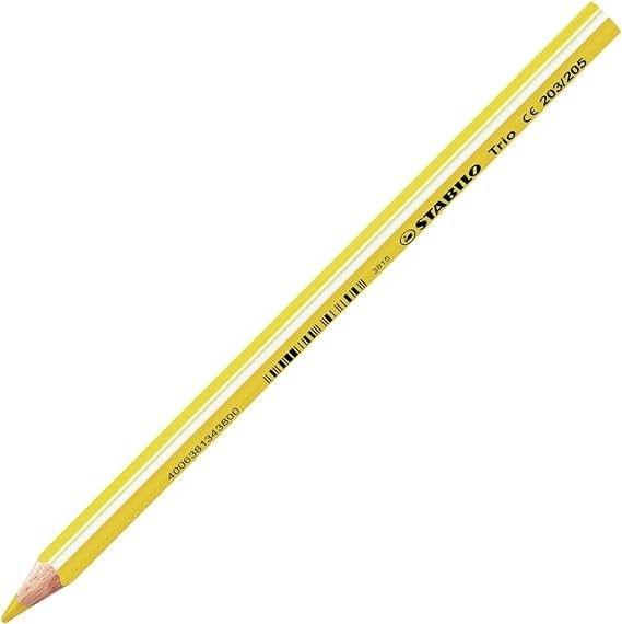 Lapiz triocolor Stabilo grueso caja 12 unidades 203/205 amarillo