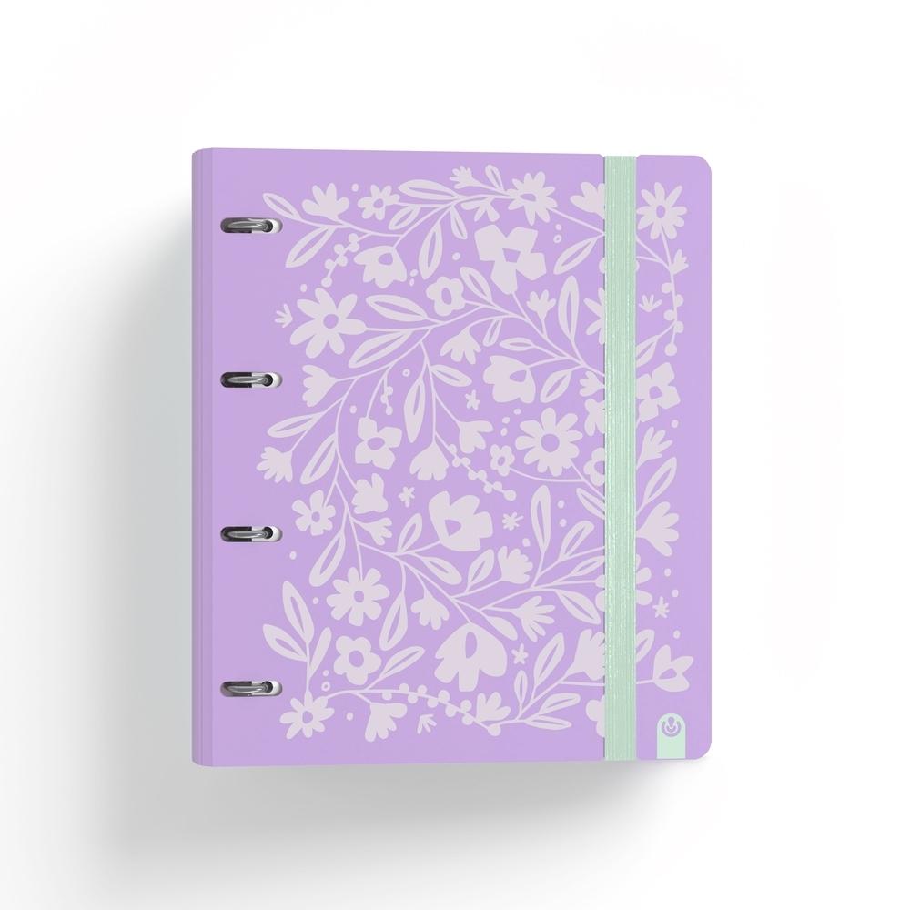 Carpebloc Carchivo 12457448 A4 4 anillas 35mm 100H 90G cuadros 5x5 Print2 Violeta