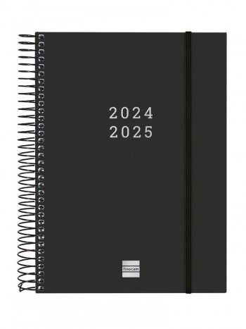 Agenda escolar 2024-2025 Finocam 18 meses E10 2 dias pagina Negro 636250325