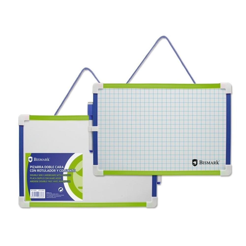 Pizarra Bismark blanca 20x30 doble cara con rotulador y colgante 328336