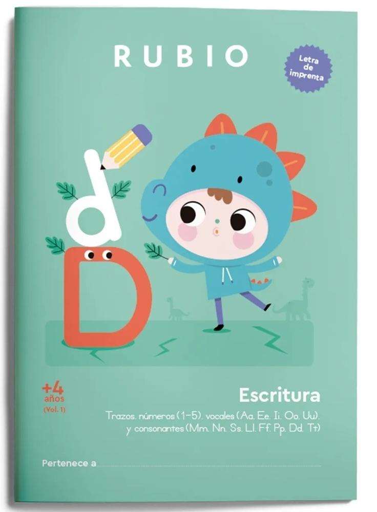 Cuaderno Rubio Escritura letra de imprenta 4 años VOL 1 CIMP4 1