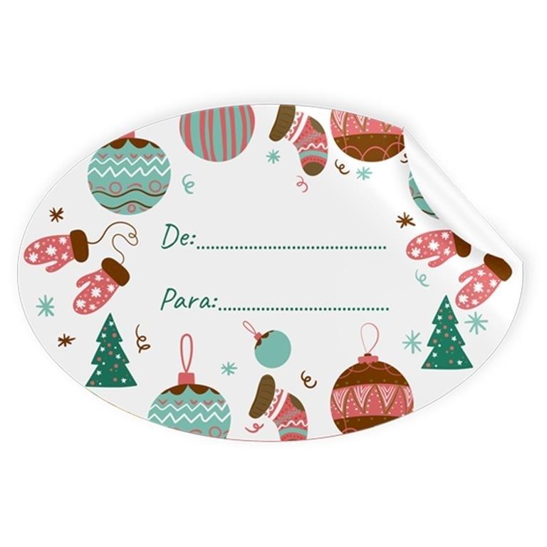 R.250 ETIQUETAS OVALADAS NAVIDAD BOLAS ARGUVAL 47557