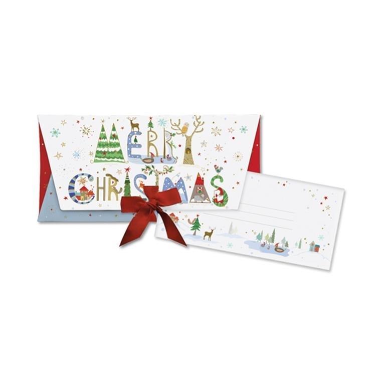 "SOBRE REGALO LAZO + TARJETÓN NAVIDAD ""Merry Christmas"" TURNOWSKY ARGUVAL 48338"