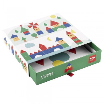 Juego Apli 19432 gomets geométricos-pueblos