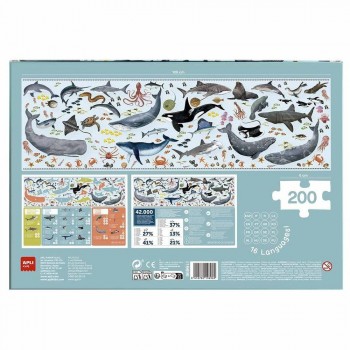 Juego Apli 19696 puzle animales amenazados oceano 200 piezas