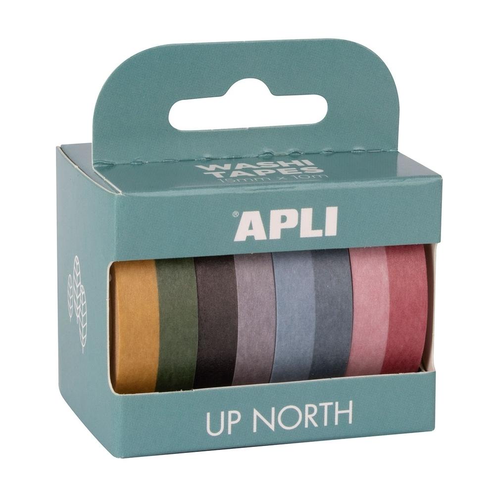Cinta adhesiva papel Apli 19840 Washi Up North Pack de 4 unidades surtidas