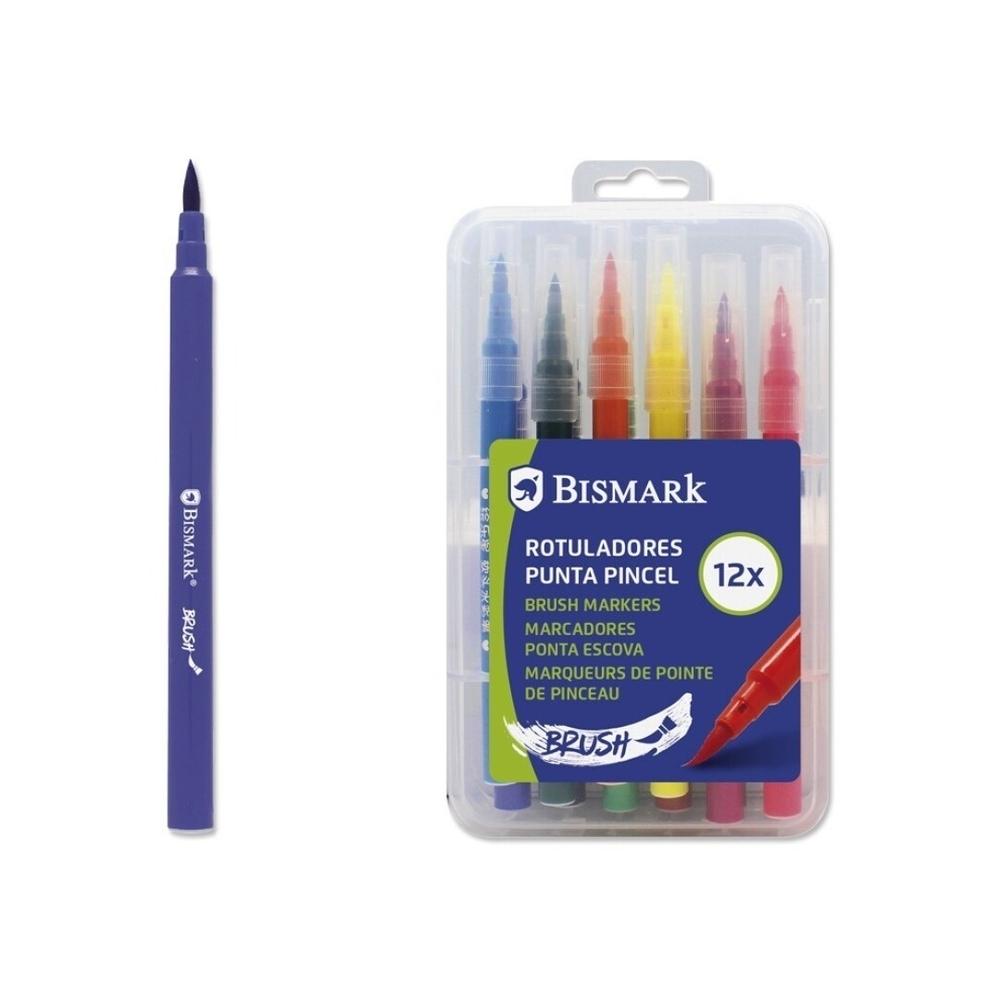 Rotulador Bismark caja de 12 punta pincel 329454