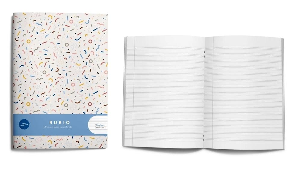 Libreta grapada Rubio A4 44 hojas 80 gramos Pauta Montessori 3,5