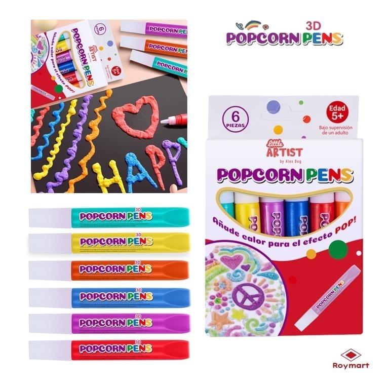 Set 6 rotuladores popcorn 3D AB-0346 Roymart