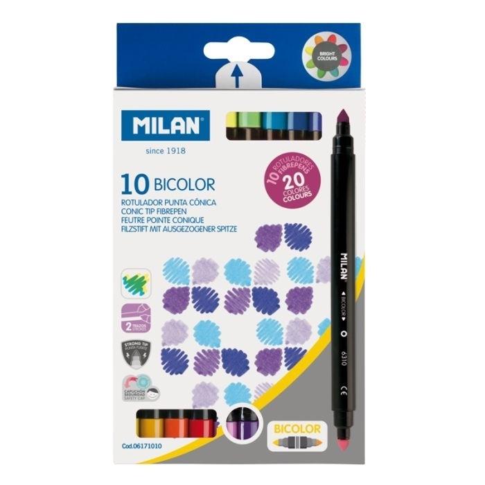 Rotulador Milan 06171010 C/10 Doble Bicolor