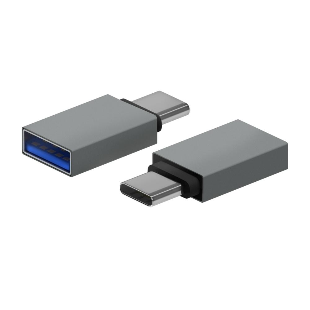 Adaptador AISENS A108-0718   USB-C Macho a USB-A Hembra 5Gbps (Aluminio, Gris)