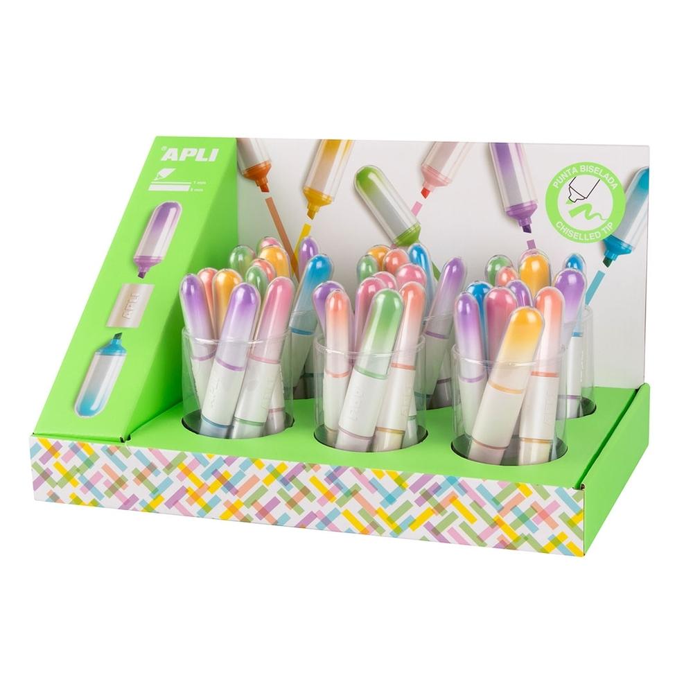 Expositor Apli 19993 Rotulador fluor doble surtido 36 UDS