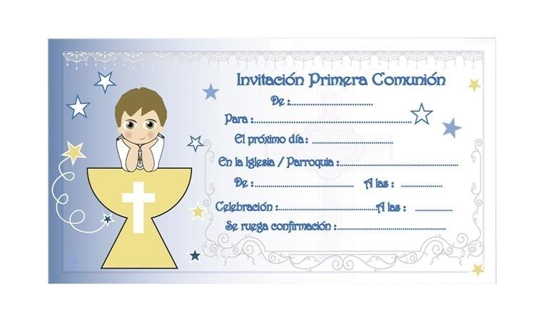 BLISTER 10 INVITACION COMUNION NIÑO CALIZ 40027 ARGUVAL