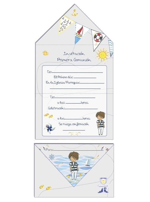 BLISTER 10 INVITACIÓN SOBRE COMUNIÓN NIÑO 42687 ARGUVAL