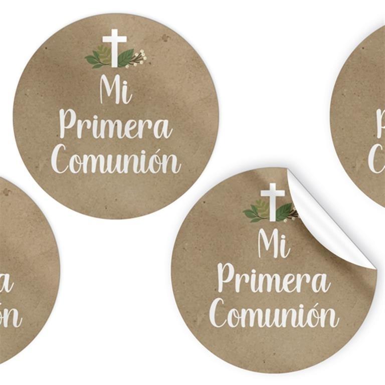 "R.250 ETIQUETAS REDONDAS ""MI PRIMERA COMUNIÓN"" 48740 ARGUVAL"
