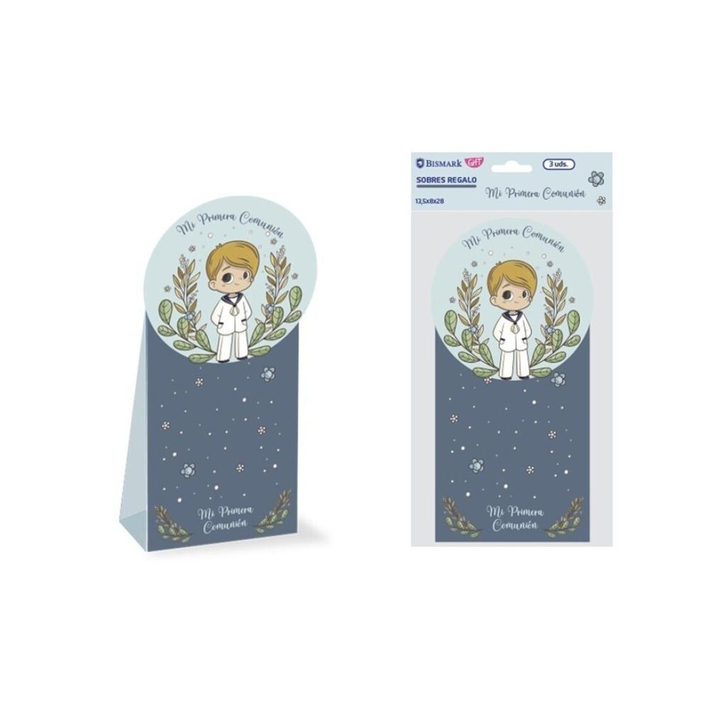 PRIMERA COMUNION PACK 3 SOBRES REGALO NIÑO 333020 BISMARK