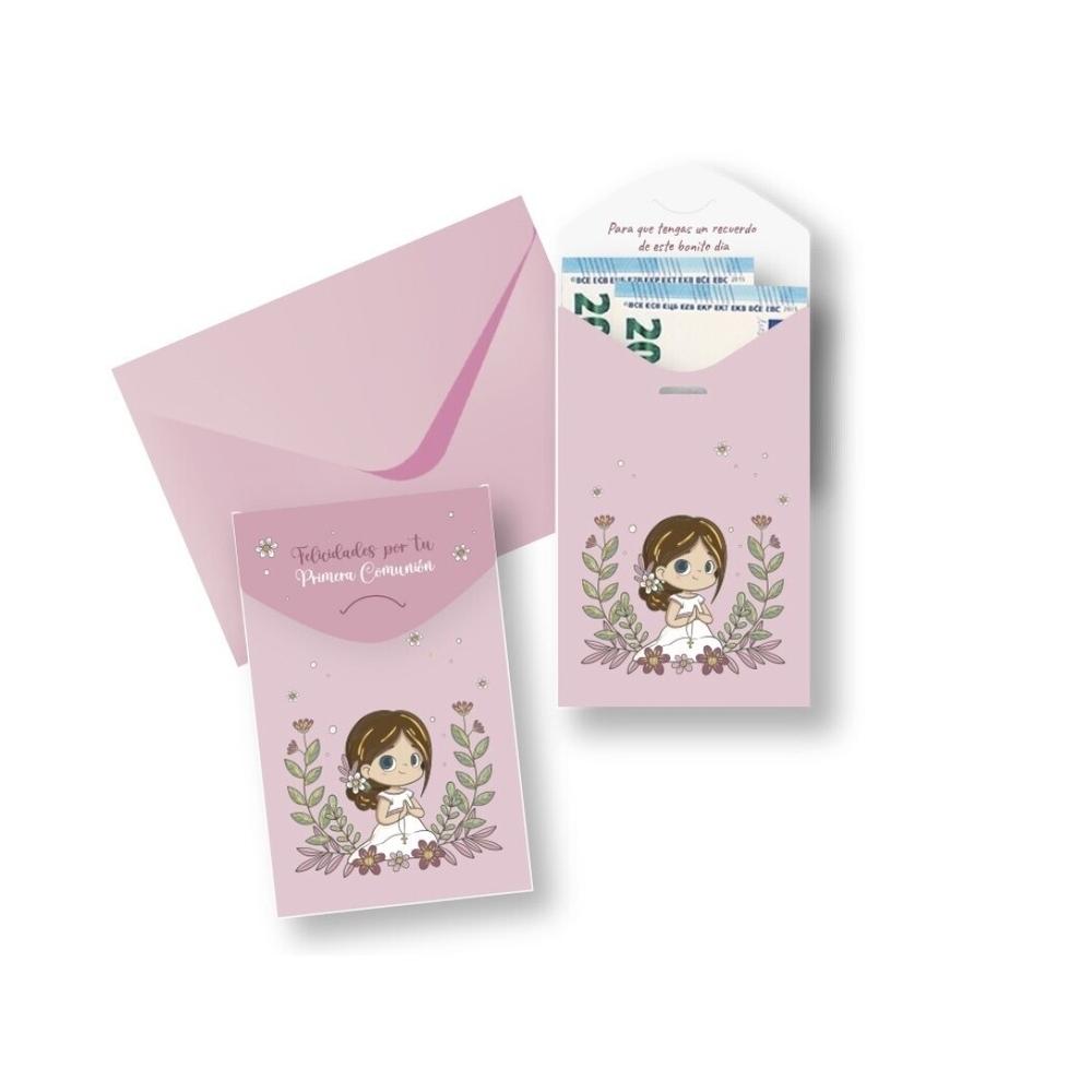 PRIMERA COMUNION SOBRE PARA REGALAR DINERO NIÑA 333054 BISMARK