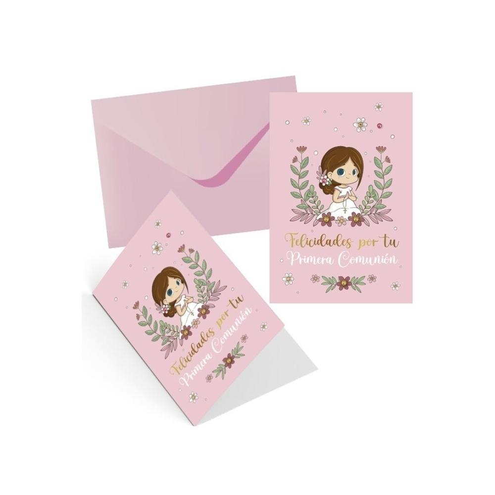 PRIMERA COMUNION TARJETA DE FELICITACION NIÑA 333056 BISMARK