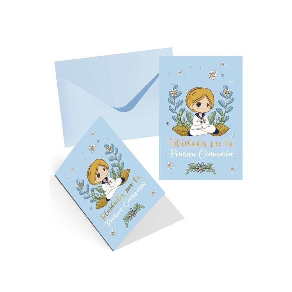 PRIMERA COMUNION TARJETA DE FELICITACION NIÑO 333057 BISMARK