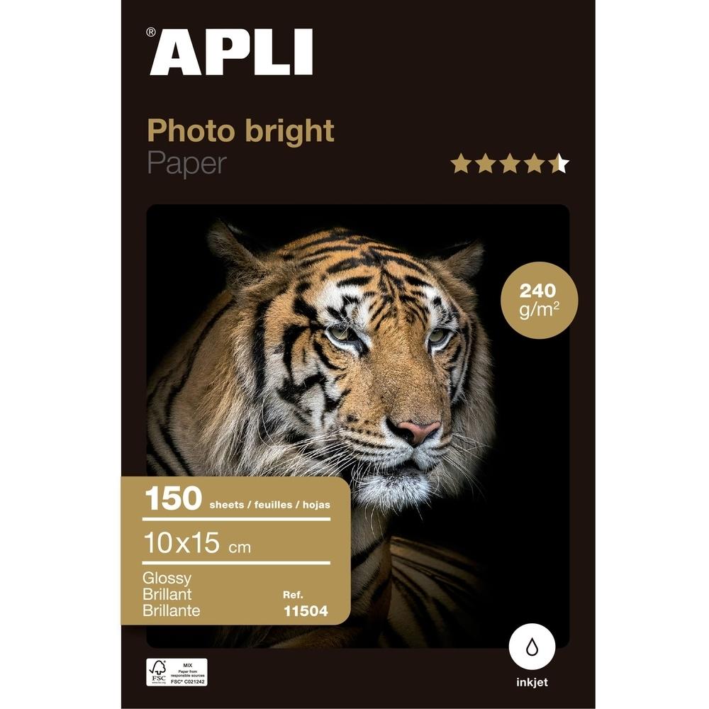 Papel fotográfico Photobright 10 x 15 cm 240 g 150 hojas 11504 Apli