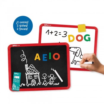 Pizarra Apli magnetica 19112 doble cara 29x22