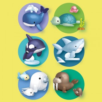 Expositor Apli Puzles 3D Animales oceano 19943 6 unidades