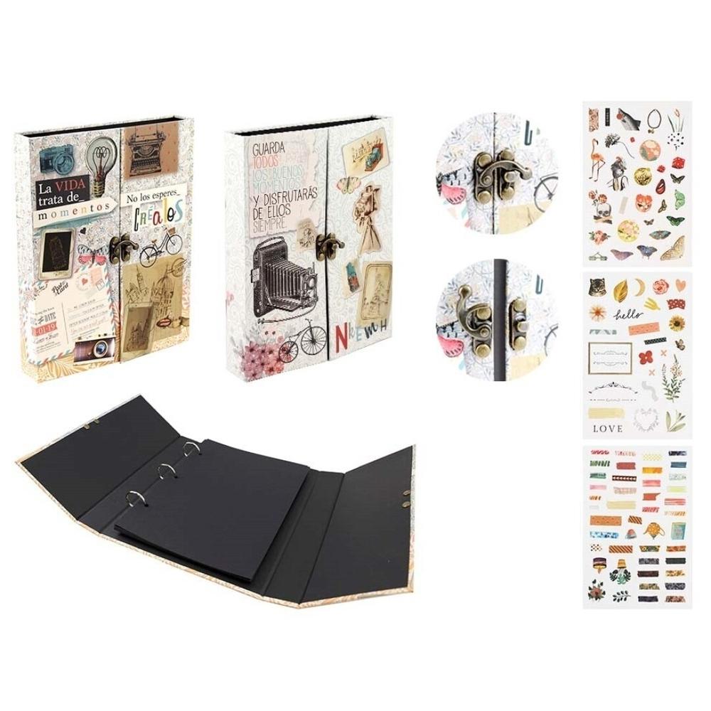 Album fotos 21x26 Hojas Negras Plegable memories 330656 Bismark