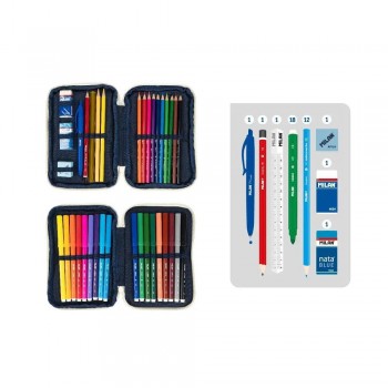 Plumier 2 pisos con contenido Milan Serie 430 Azul 081276SNCB
