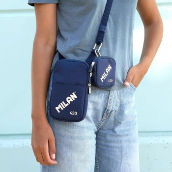 Bolso bandolera pequeña Milan Azul Serie 430 62103SNCB