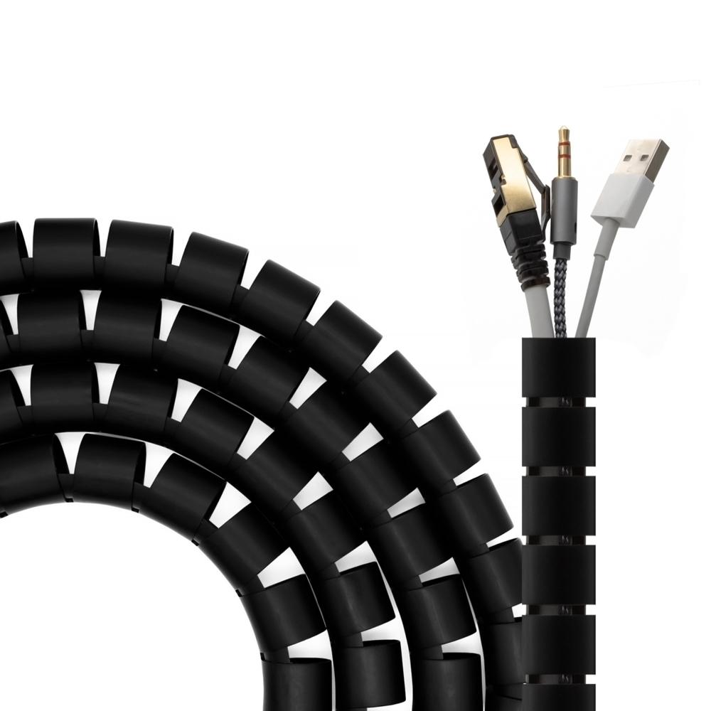 Organizador de Cables AISENS A151-0604   Espiral 25 mm x 2 m (Negro)