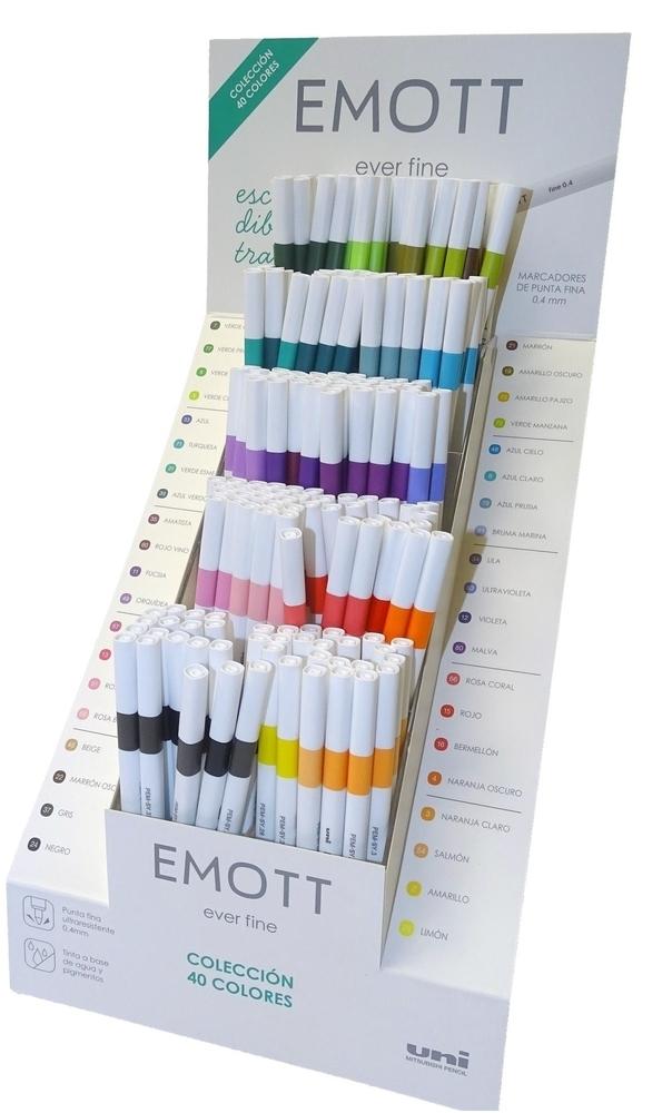Expositor Uni-Ball EMOTT ever fine 182634920 200 unidades (40 colores surtidos)